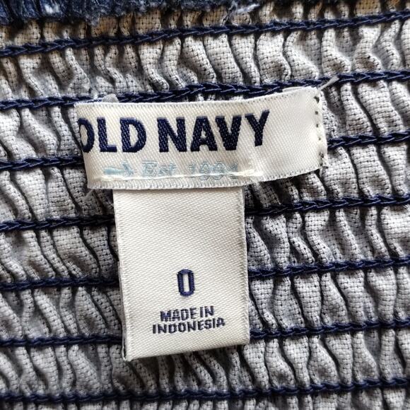 A Old Navy Women's Blue Floral Strapless A Line Fit & Flare Canvas Dress Size 0 - Picture 4 of 13